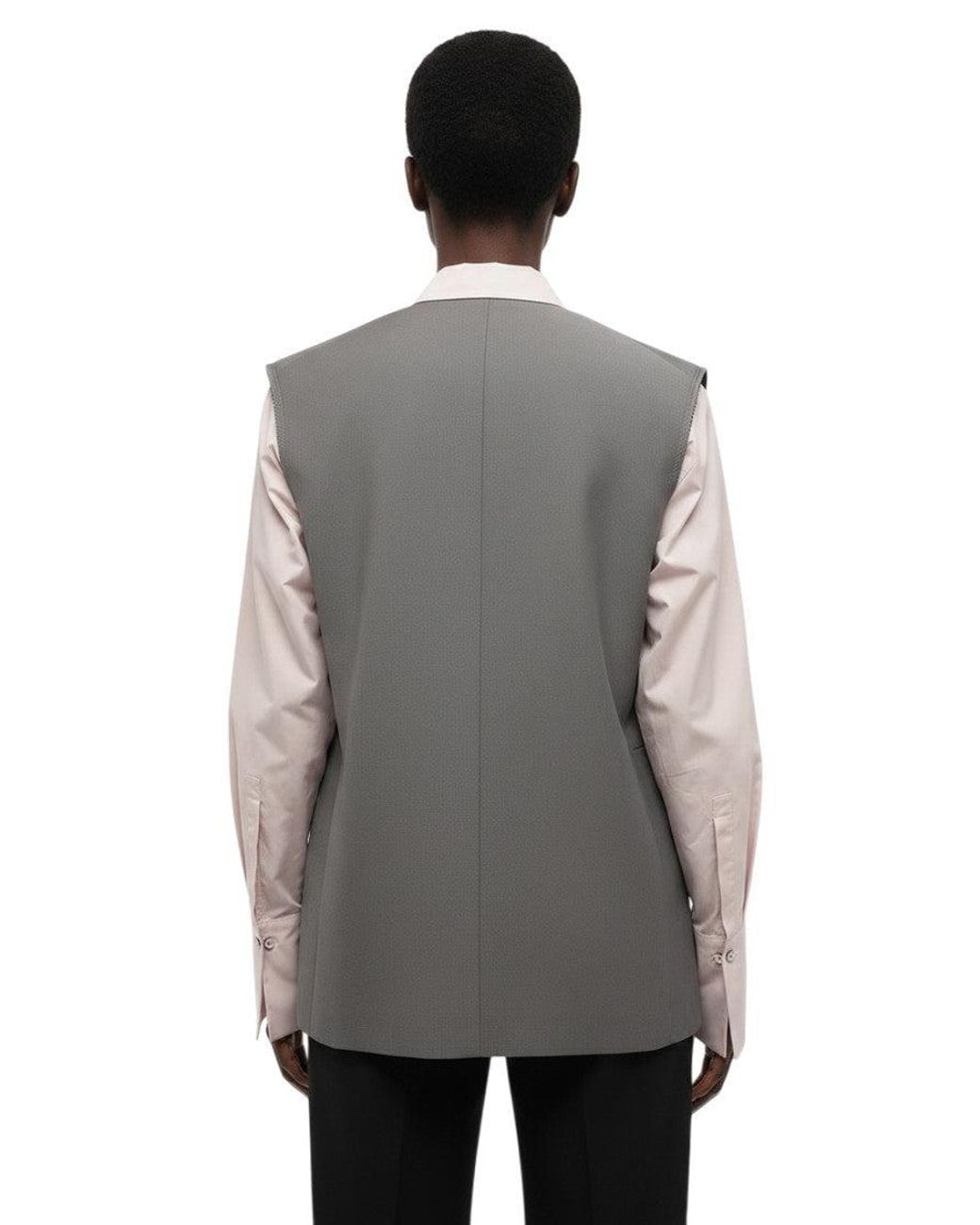 Jil Sander Gray Solid Notched Lapel Blazer