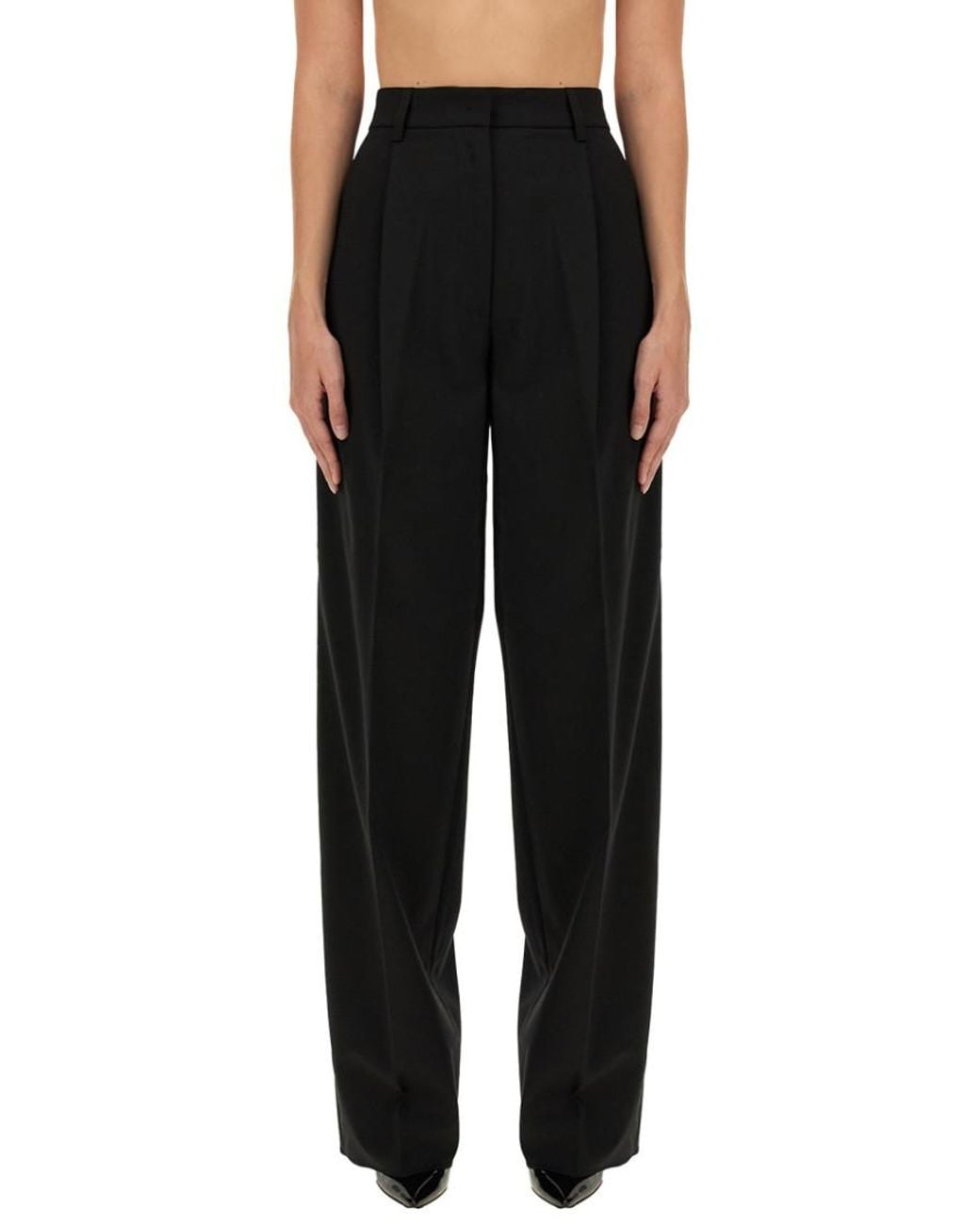 THE LATEST Black Regular Pleated Pants