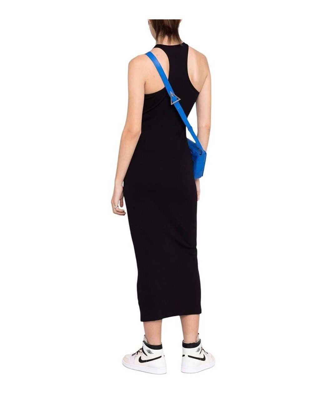 Off-White c/o Virgil Abloh Black Logo Halter Neck Midi Dress