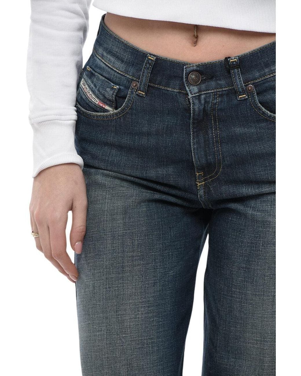 DIESEL Blue Flared Mid Rise Jeans
