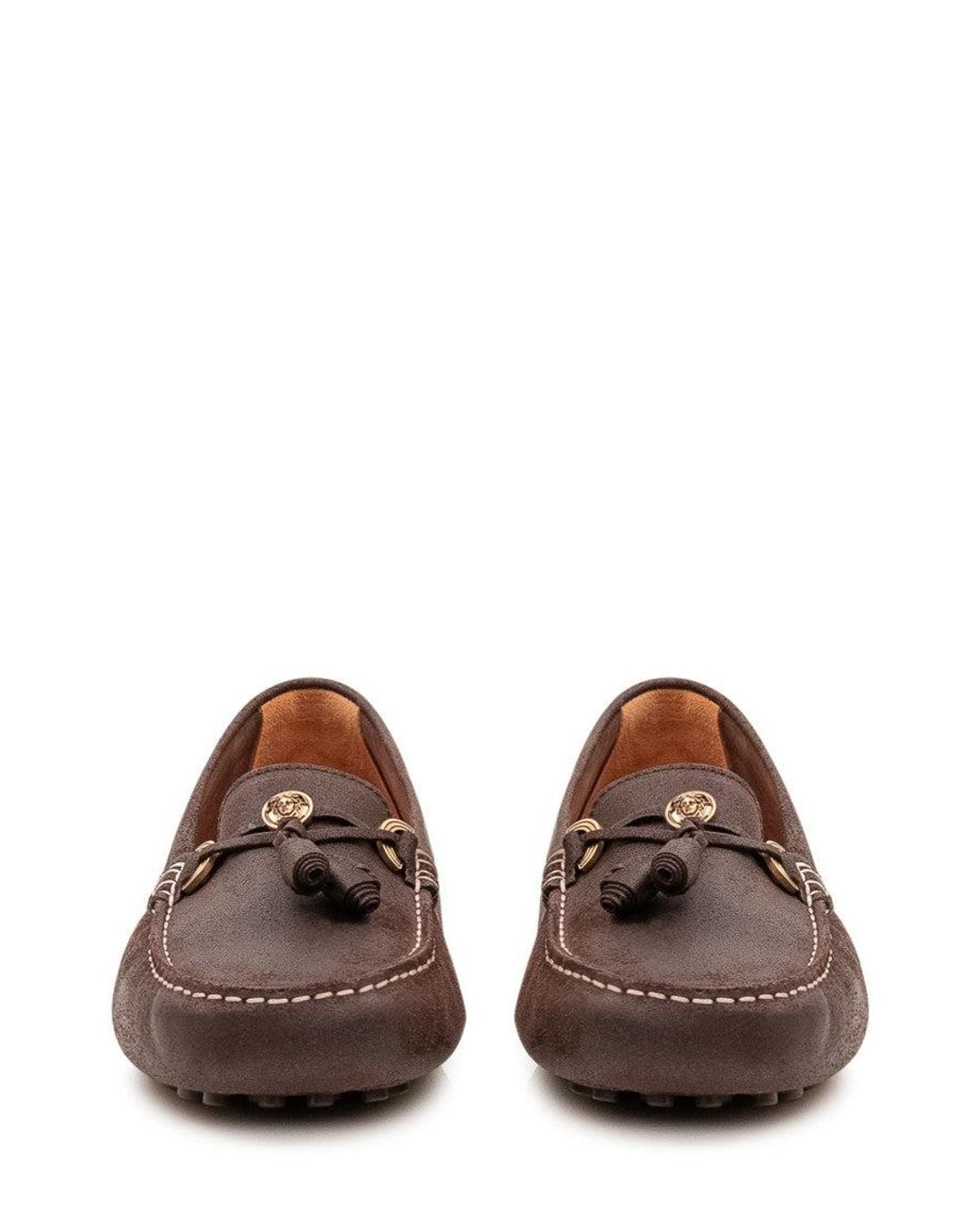 Versace Brown Slip-On Loafers for men