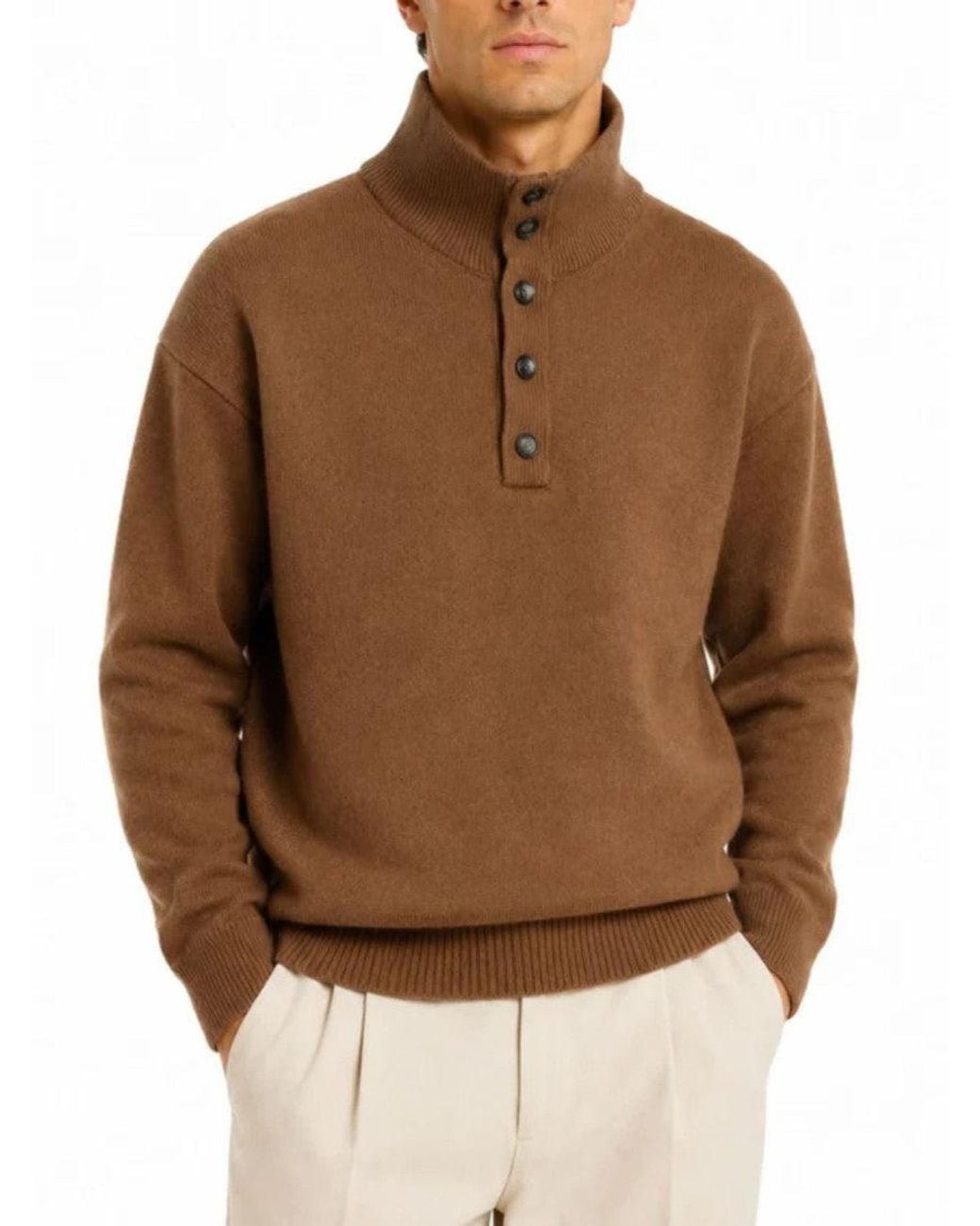 AMI Brown Turtle Neck Sweater for men