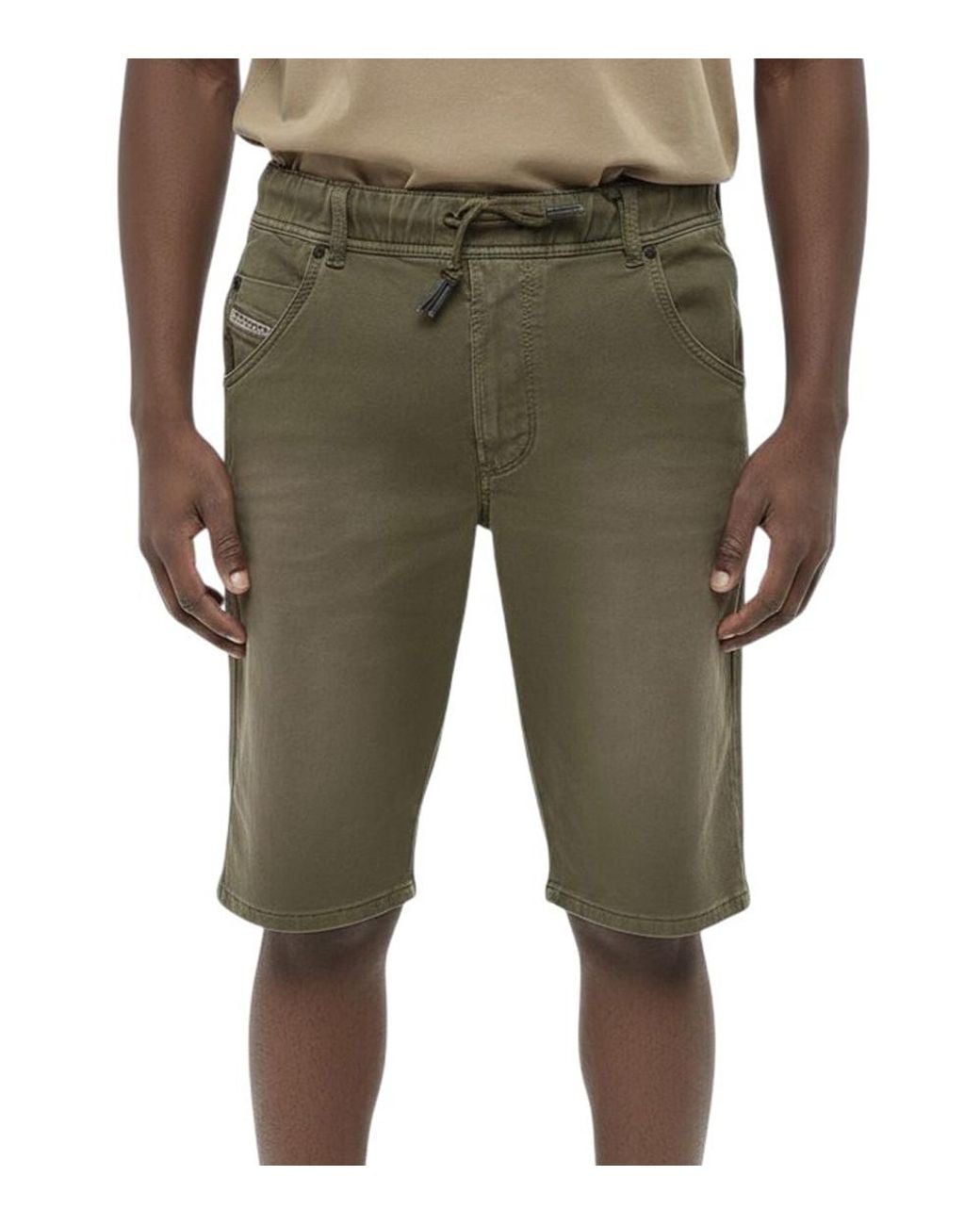 DIESEL Green Slim Solid Shorts for men