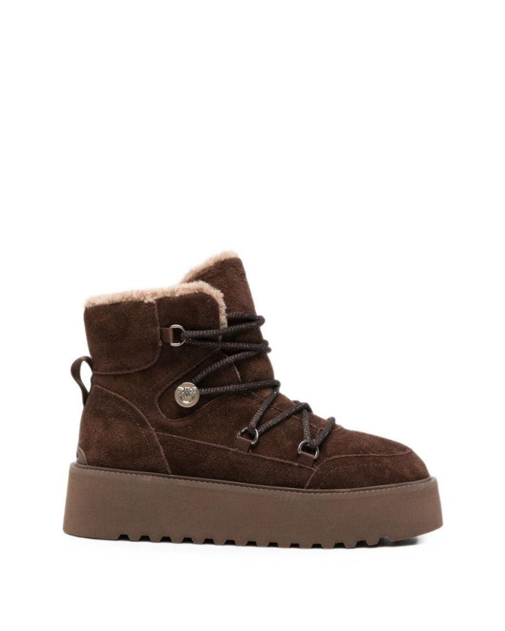 Pinko Brown Logo Boots