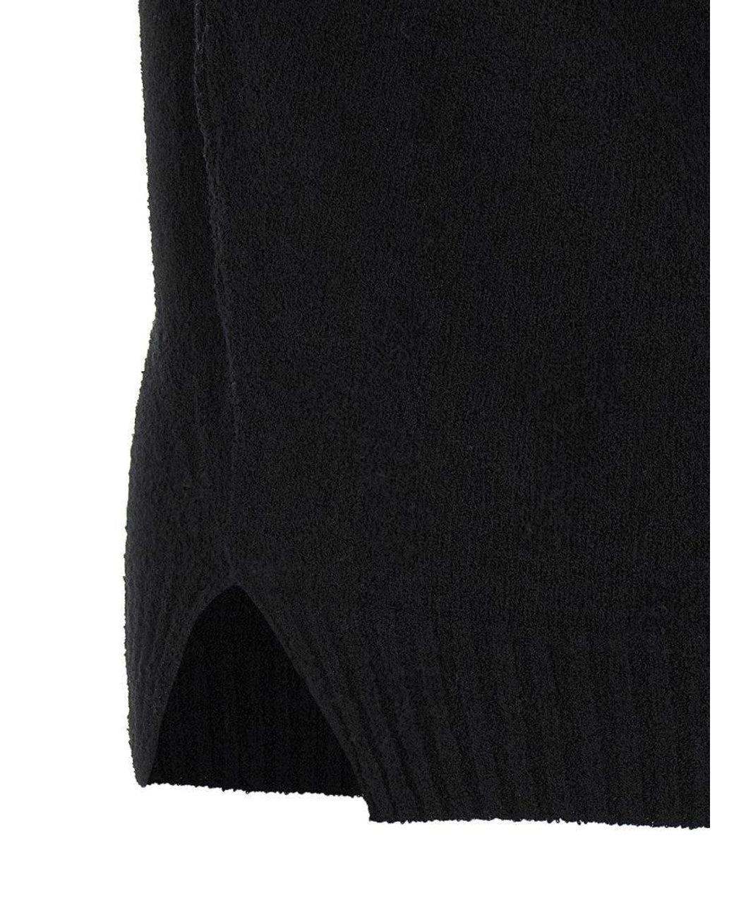 Ma'ry'ya Black Bouclé Cotton Polo Shirt for men