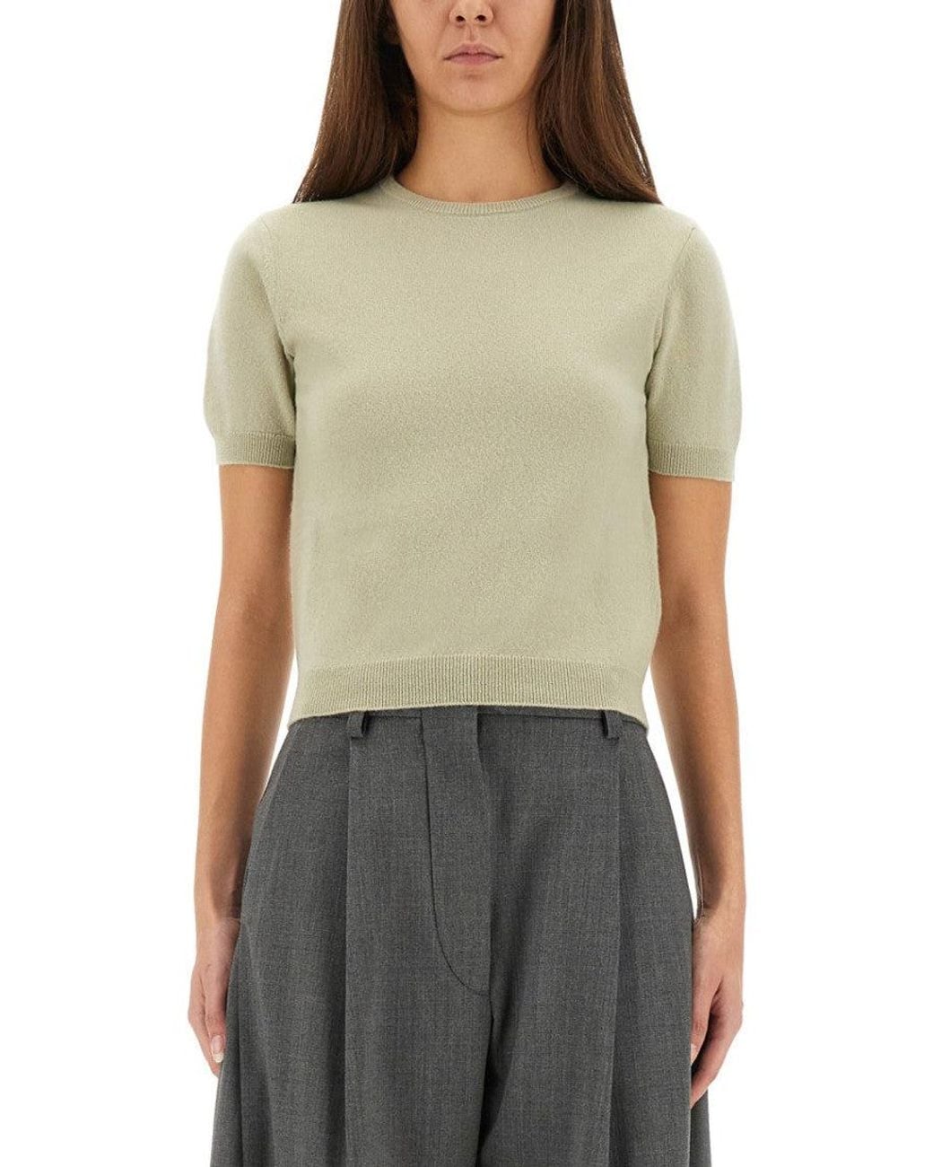 Maison Margiela Green Solid Crew Neck Sweater