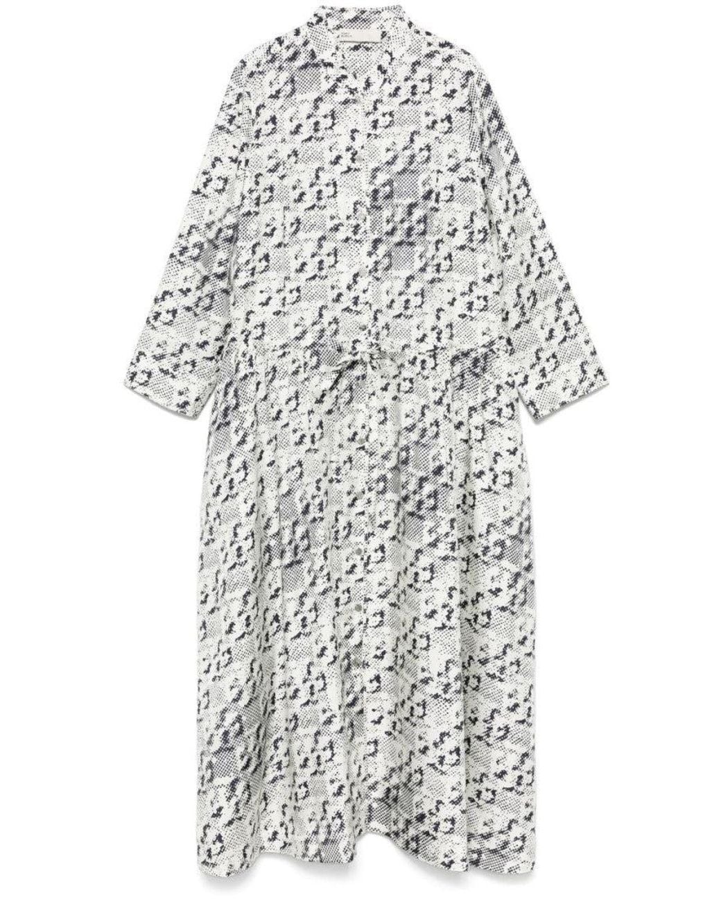 Tory Burch Gray Off Silk Midi Dress