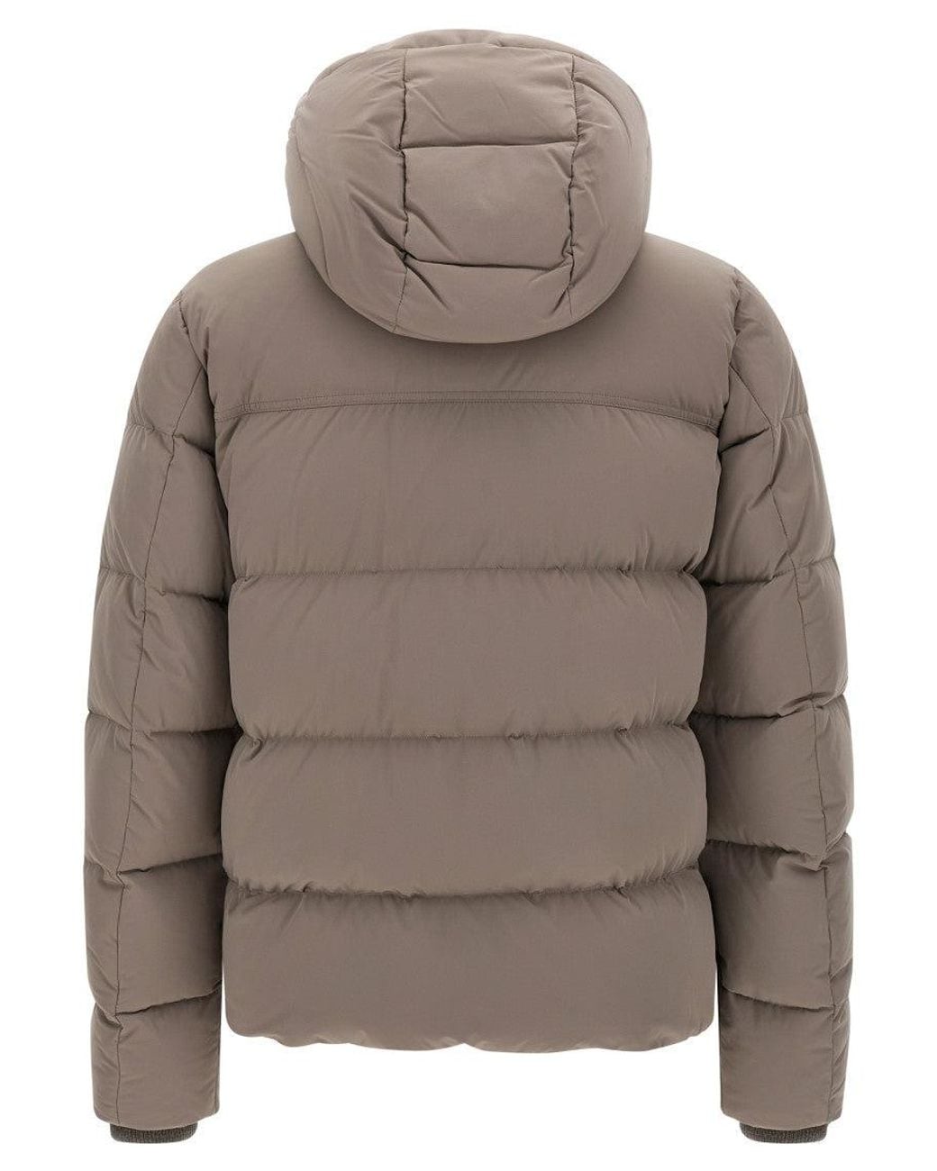 Moorer Gray Quilted Hood Jacket for men