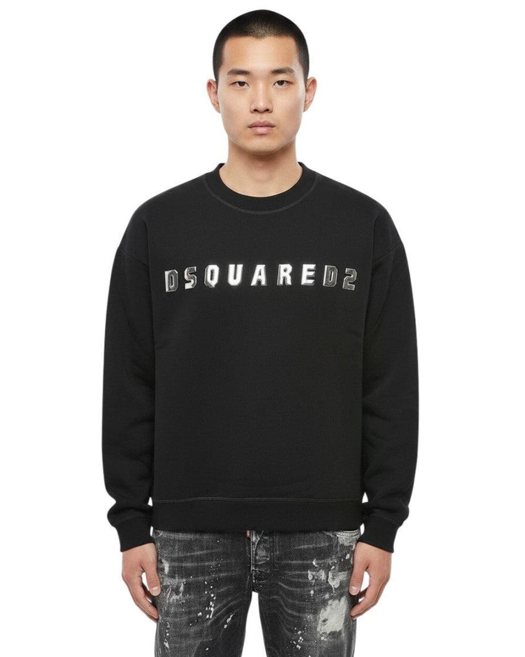 DSquared² Black Crew Neck Sweatshirt for men
