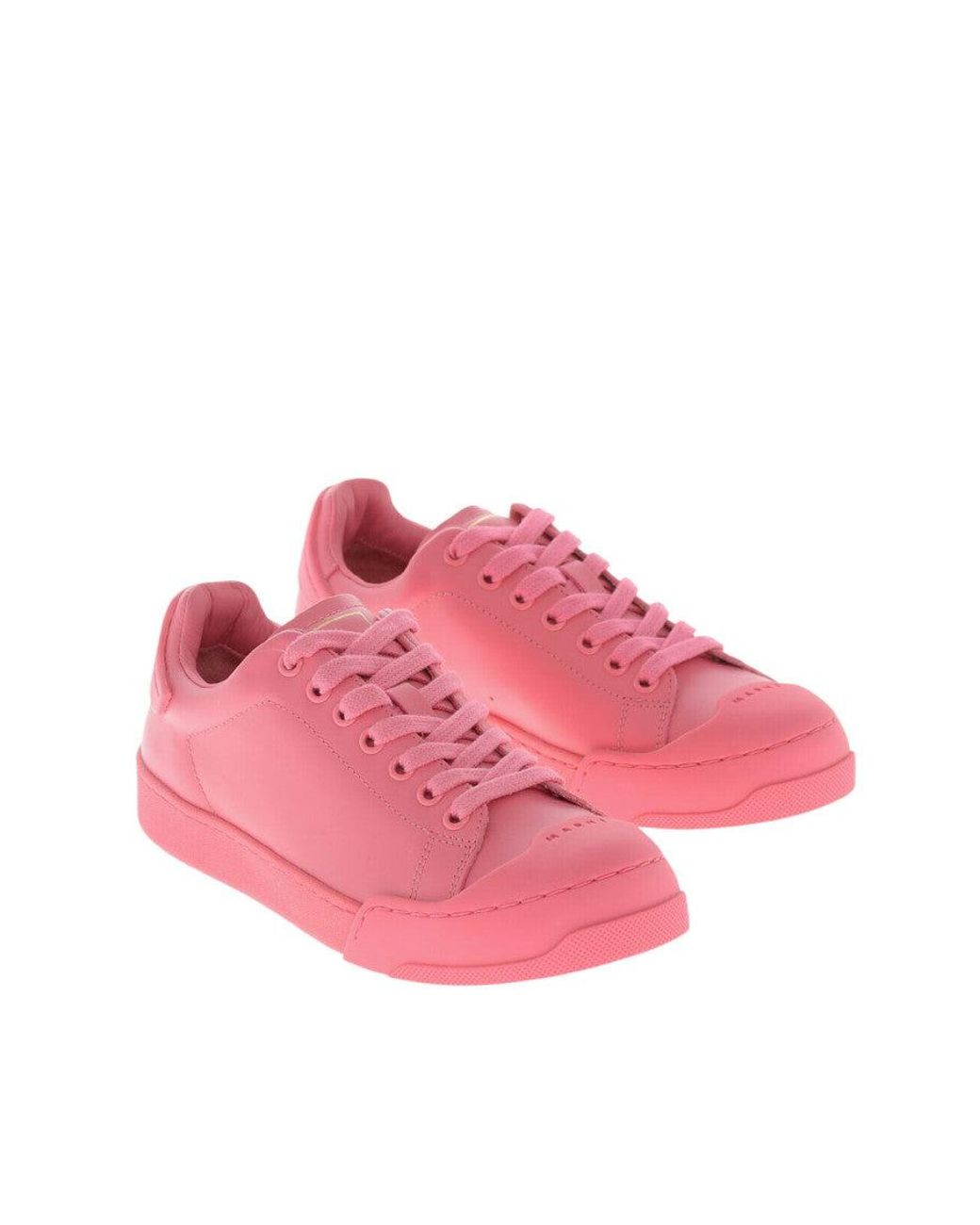 Marni Pink Low Leather Sneakers