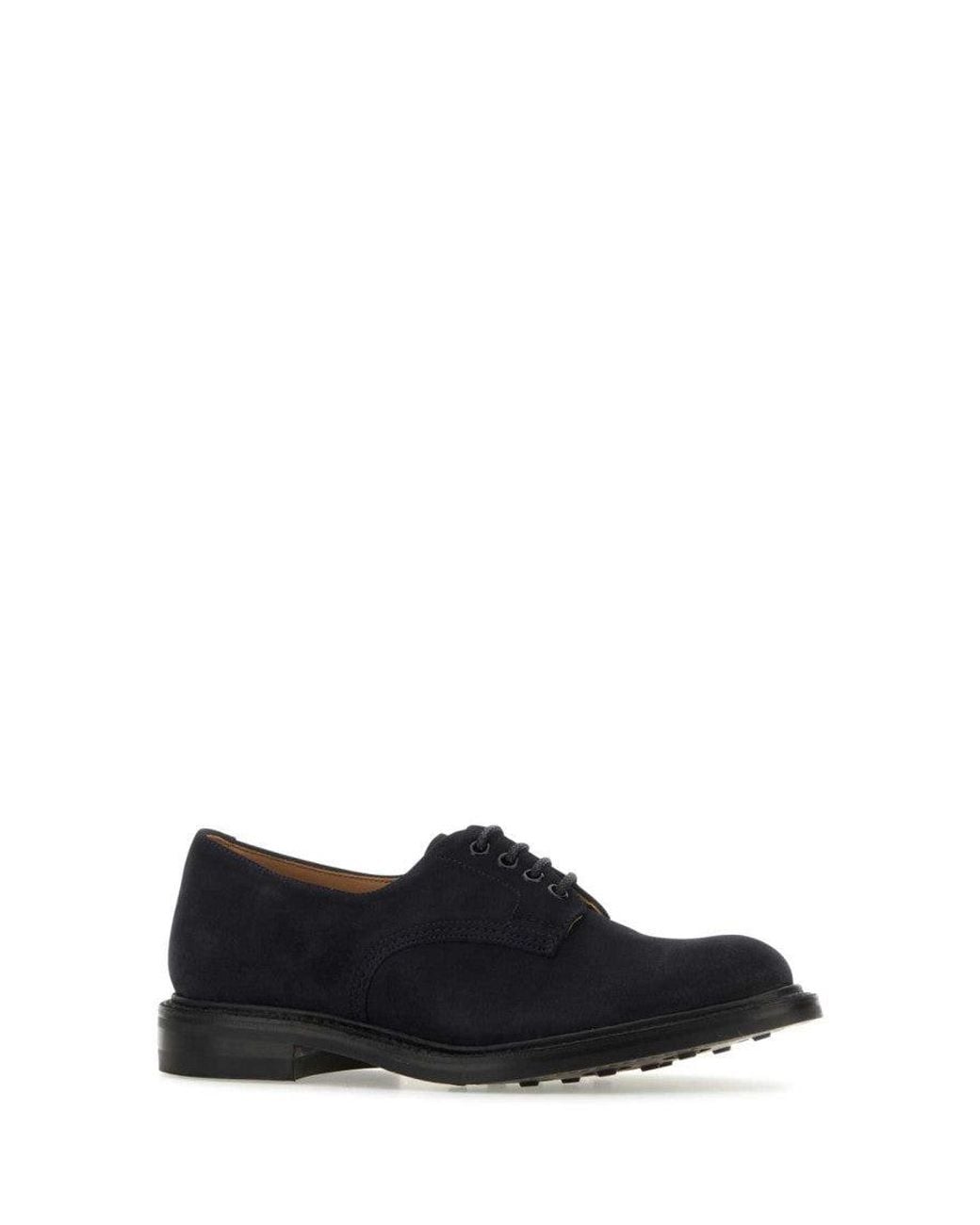 Tricker's Black Suede Lace-Up Shoes for men