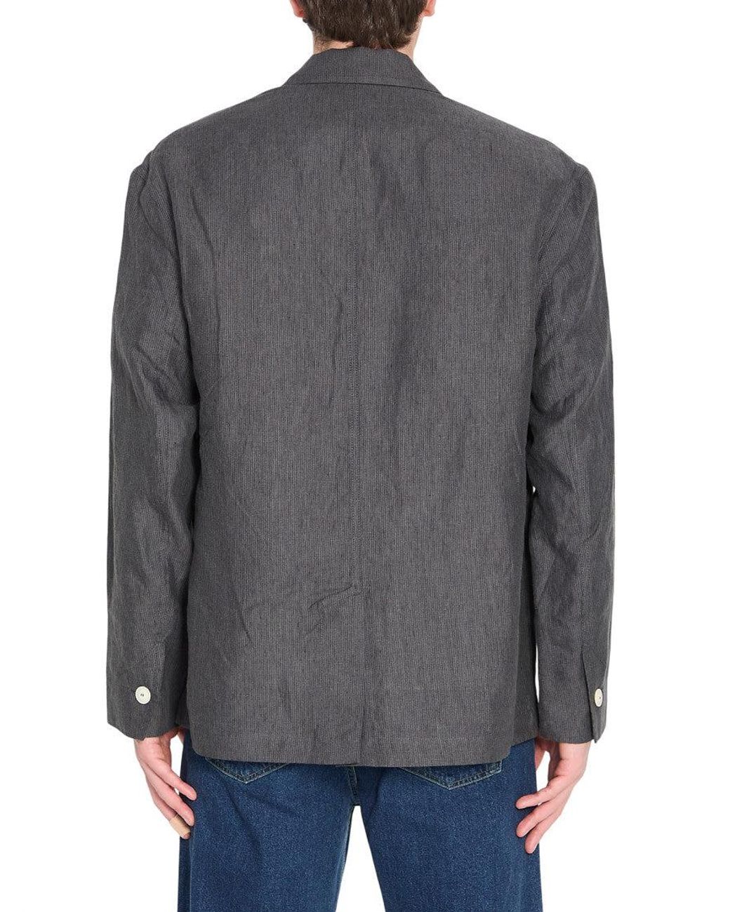 Jacquemus Gray Notched Lapel Blazer for men