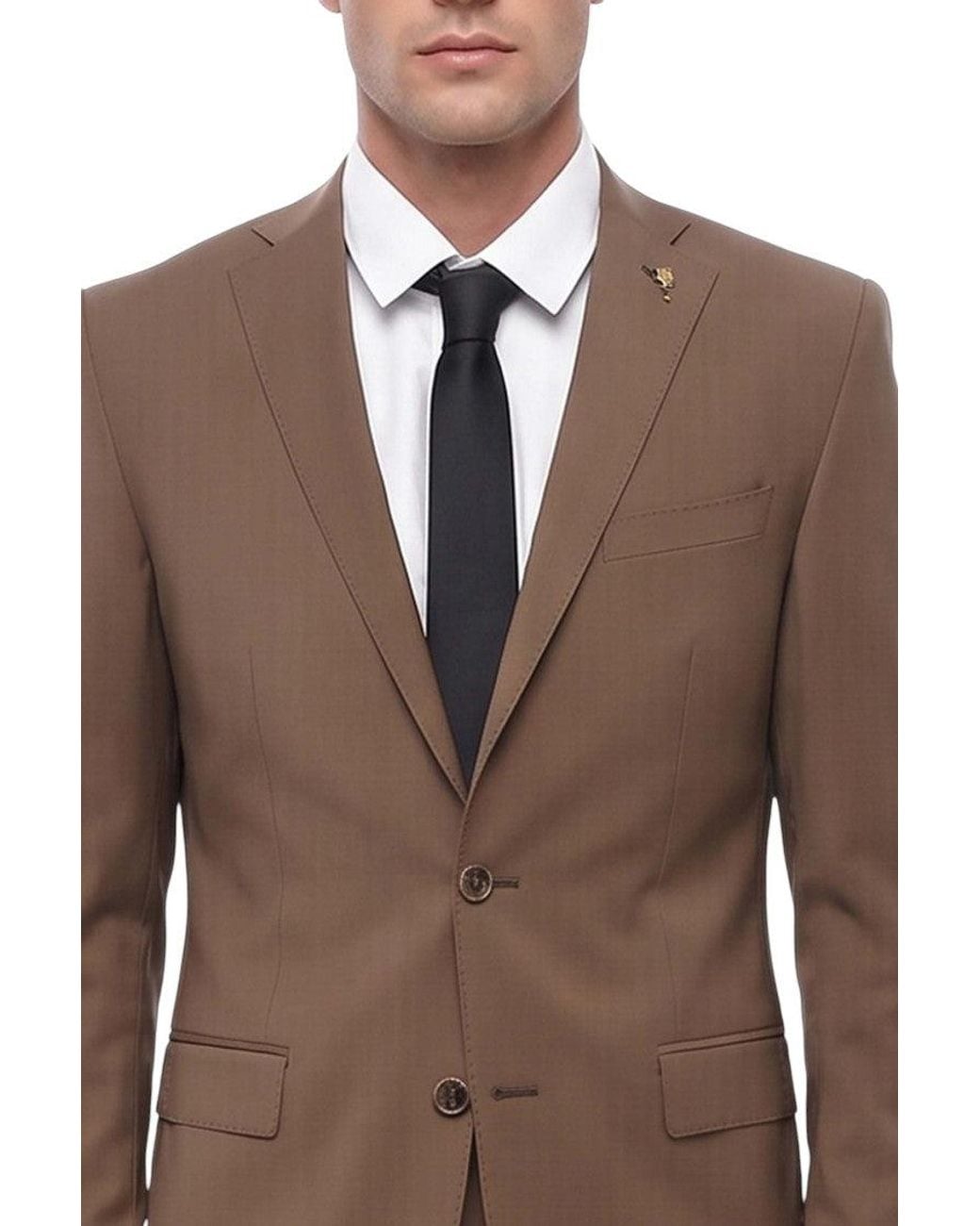 Corneliani Brown Notched Lapel Suit for men