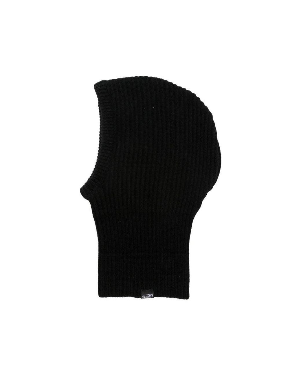 MM6 by Maison Margiela Black Rib Knitted Winter Cap