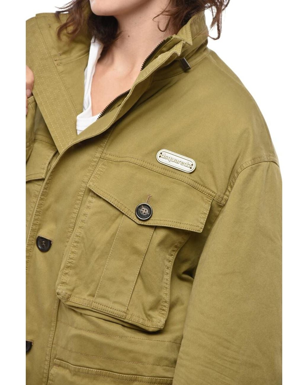 DSquared² Green Mock Collar Jacket