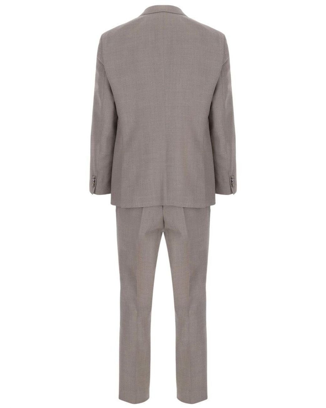 Boss Gray Notched Lapel Suit for men