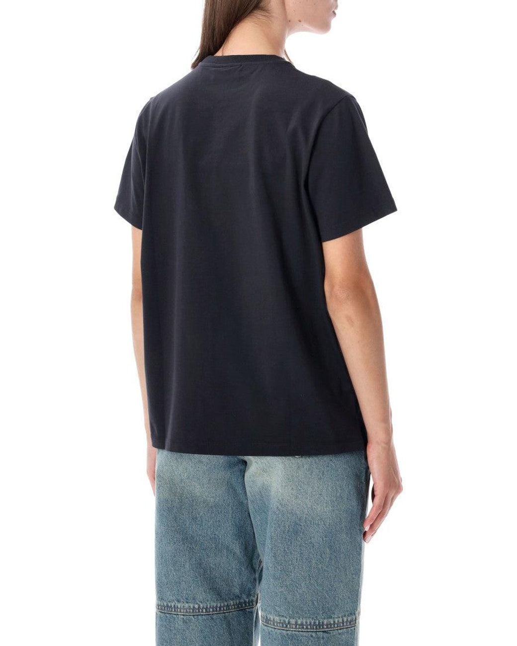 Ganni Black Graphic Crew Neck T-Shirt