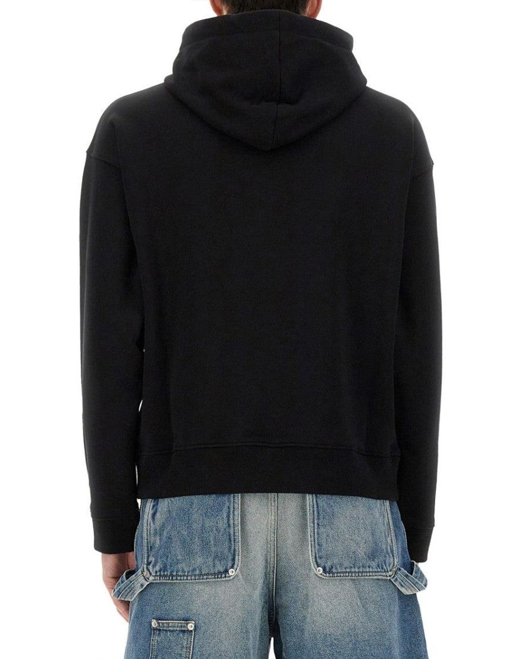 Moschino Black Logo Regular Hoodies for men