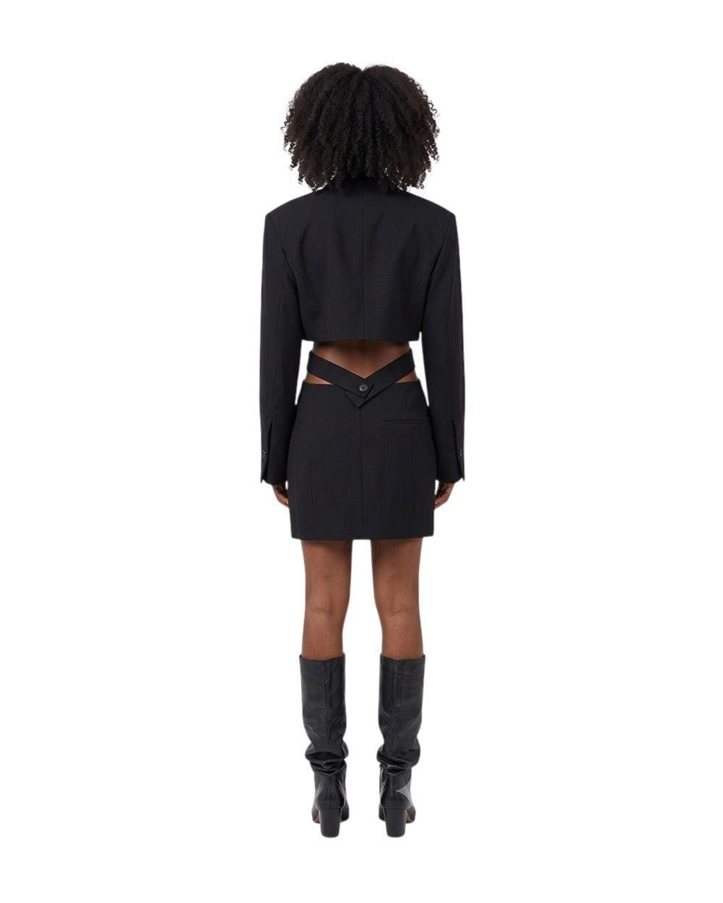 Jacquemus Black Notched Lapel Mini Dress