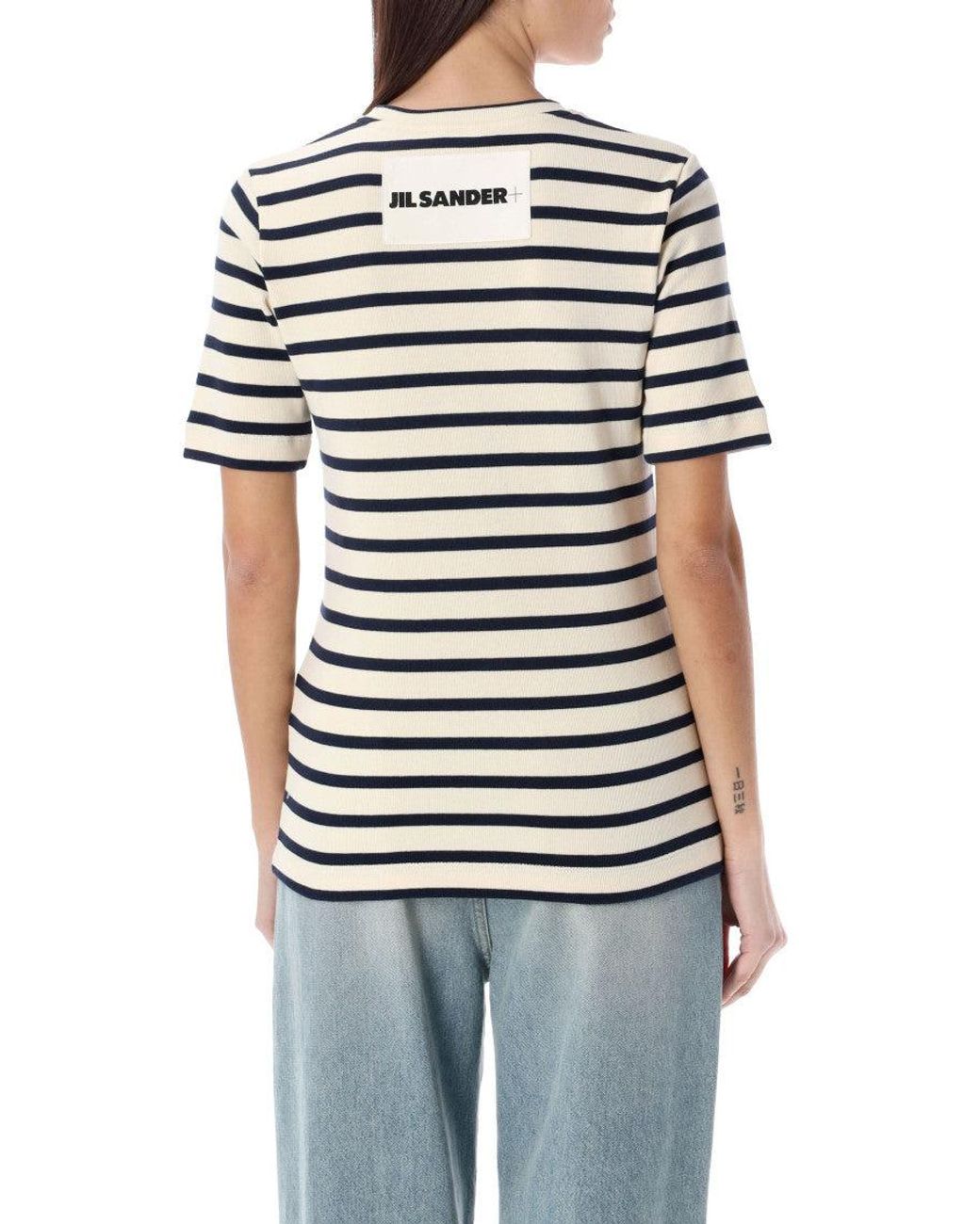 Jil Sander White Striped T-Shirt