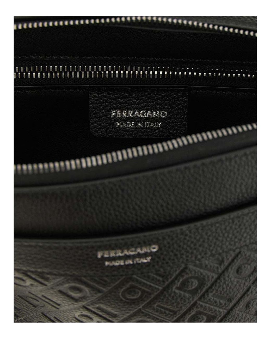 Ferragamo Black Monogram Small Crossbody Bag for men