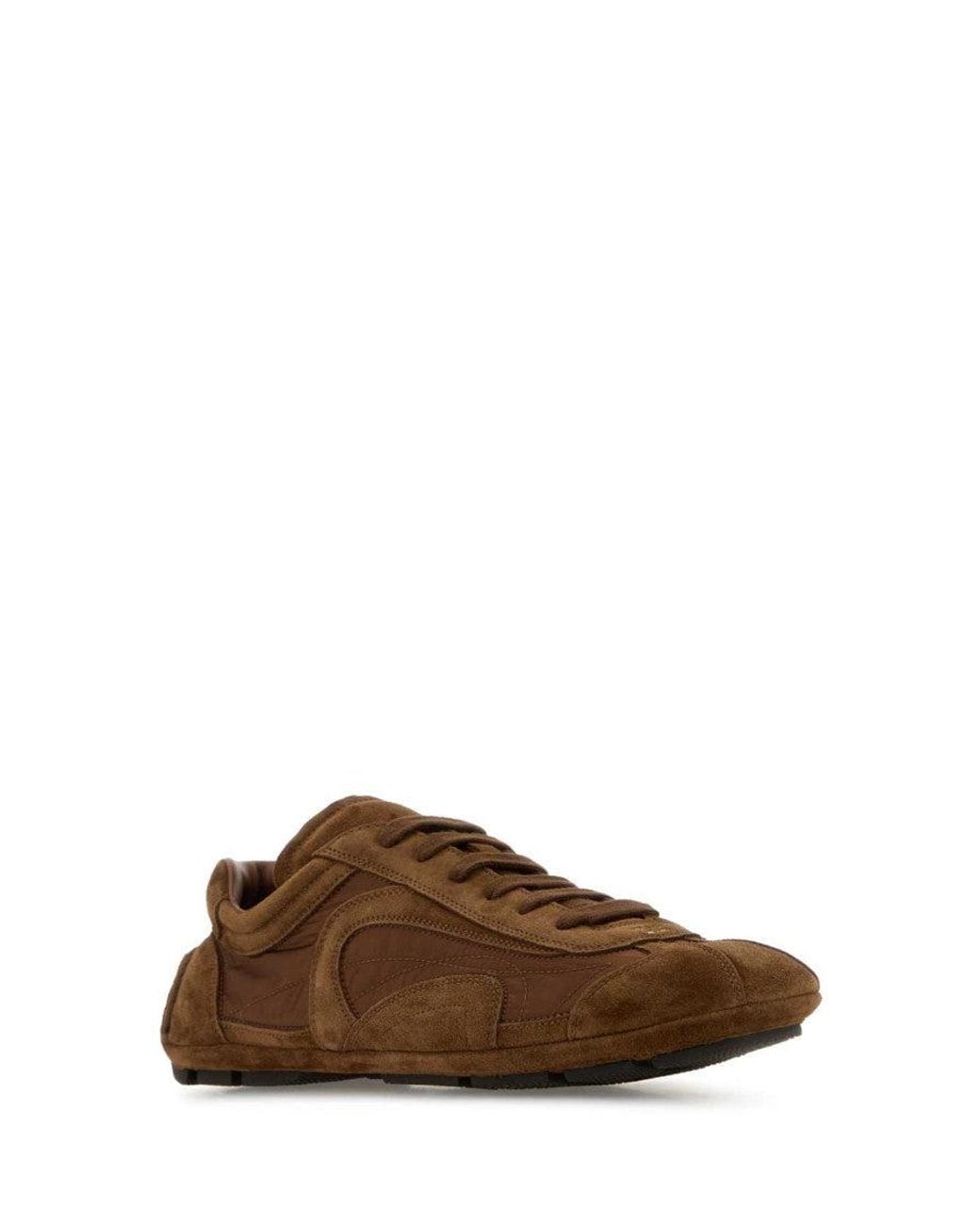 Prada Brown Suede Sneakers for men