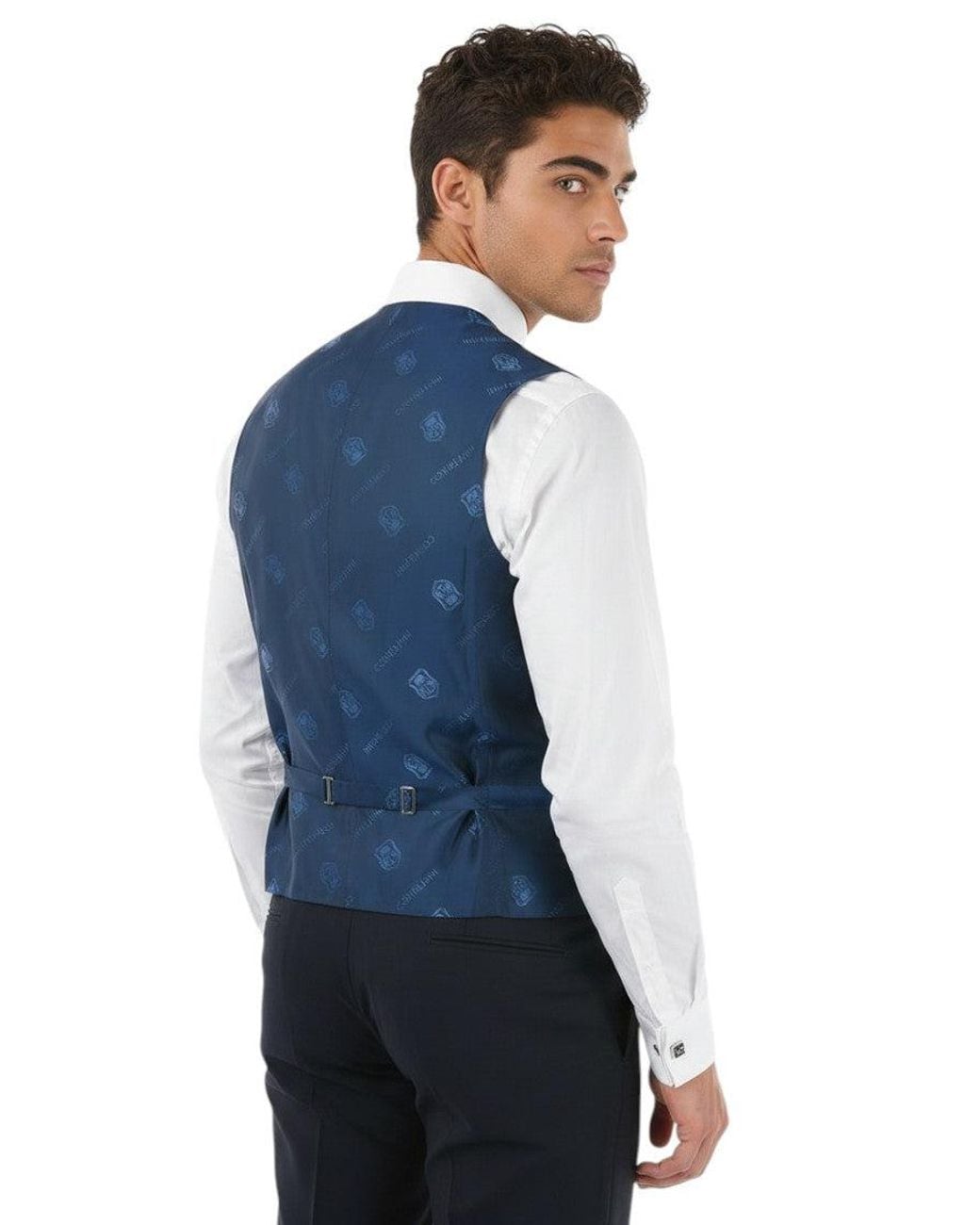 Corneliani Blue Textured Waistcoat for men