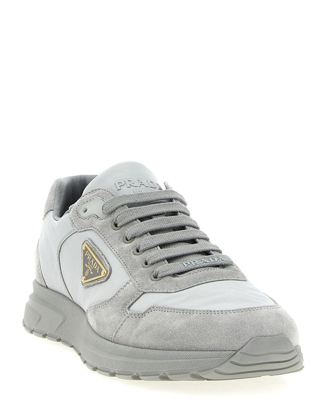 Prada Gray Prax Sneakers for men