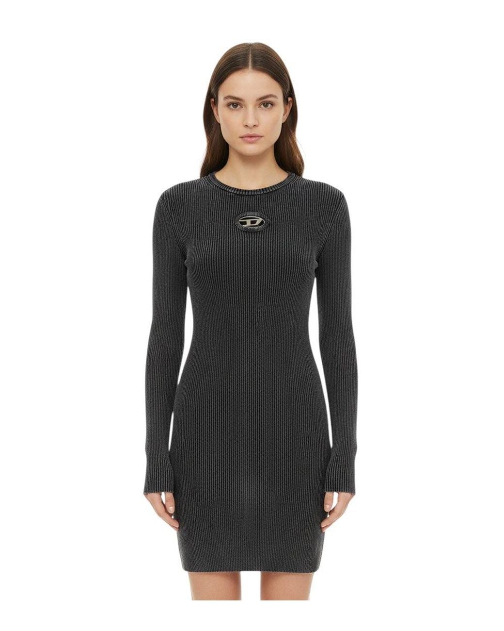 DIESEL Blue Round Neck Mini Dress