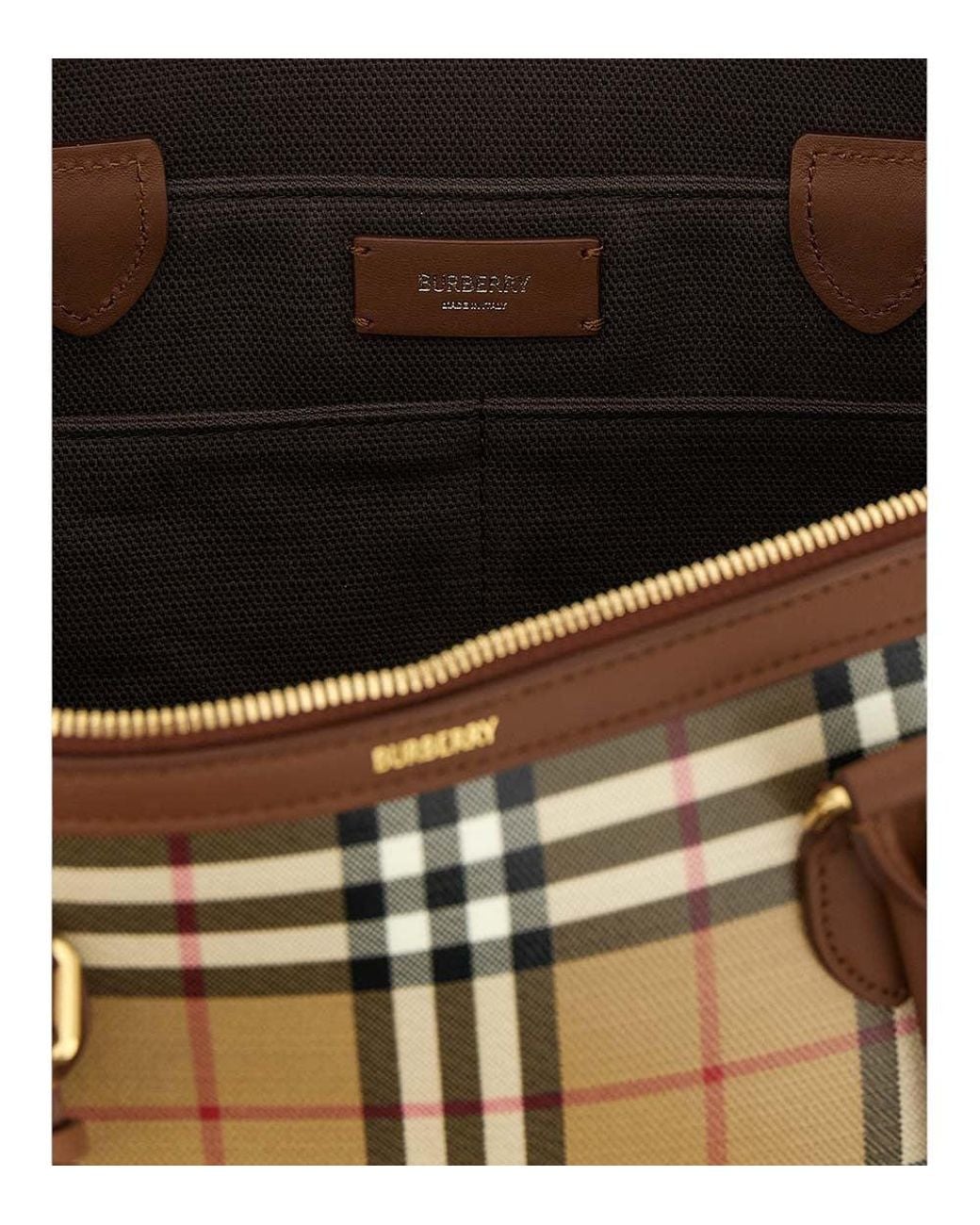 Burberry Metallic Check Small Tote