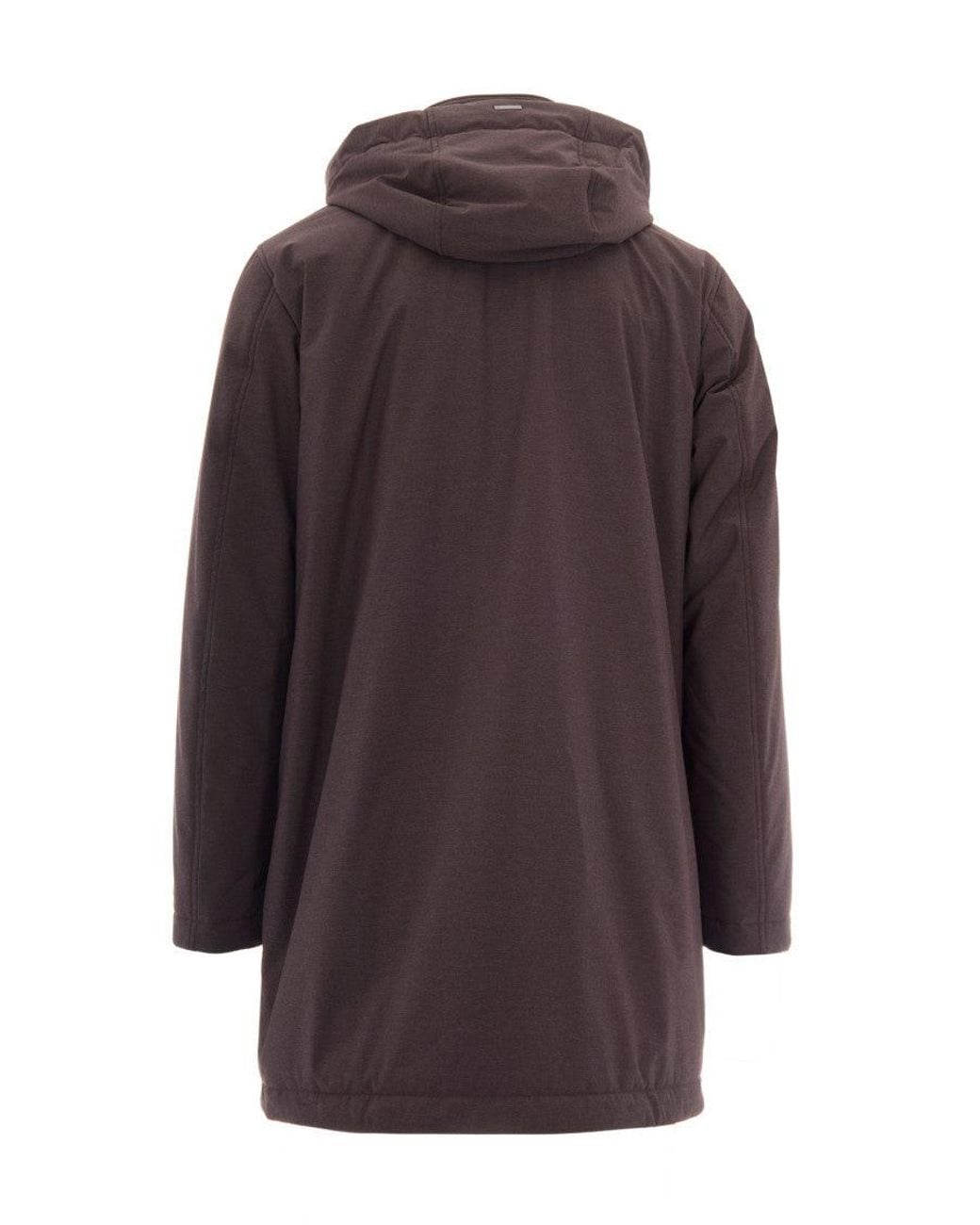 Herno Purple Dark Hooded Coated Nylon Parka for men