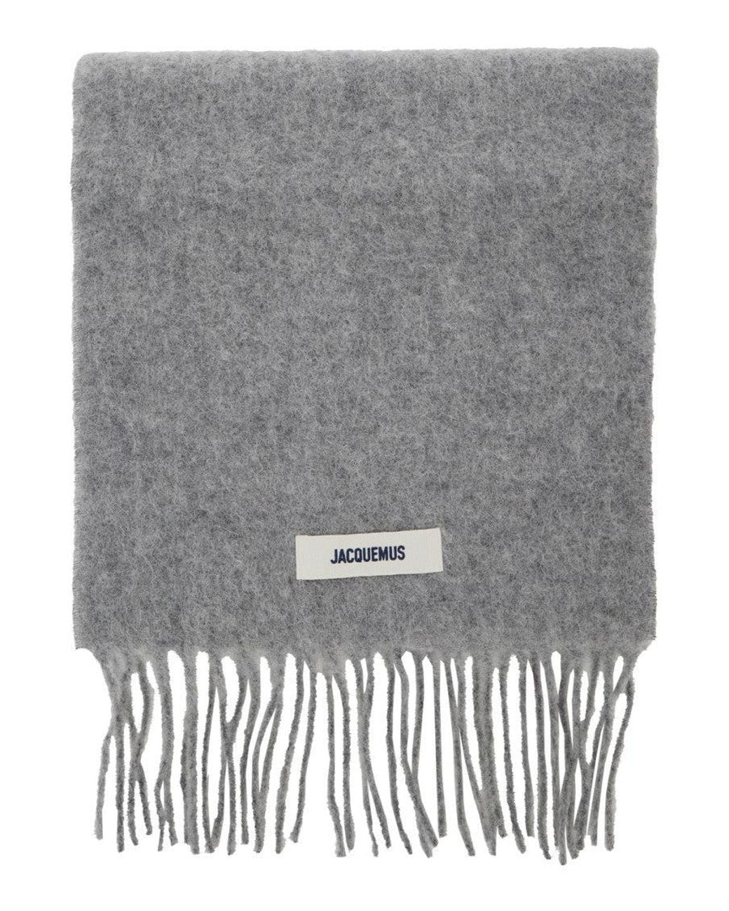 Jacquemus Gray Textured Scarf for men
