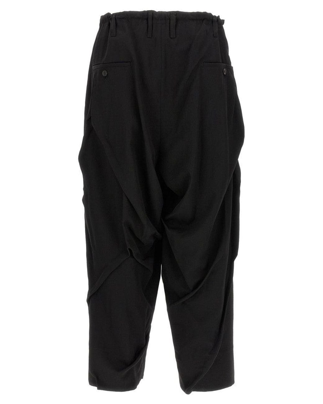 Yohji Yamamoto Black Relaxed Pleated Pant for men