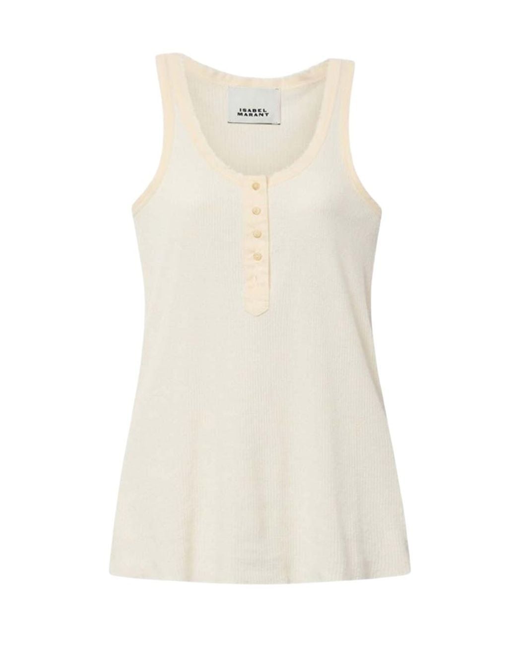 Isabel Marant Natural Solid Scoop Neck Top