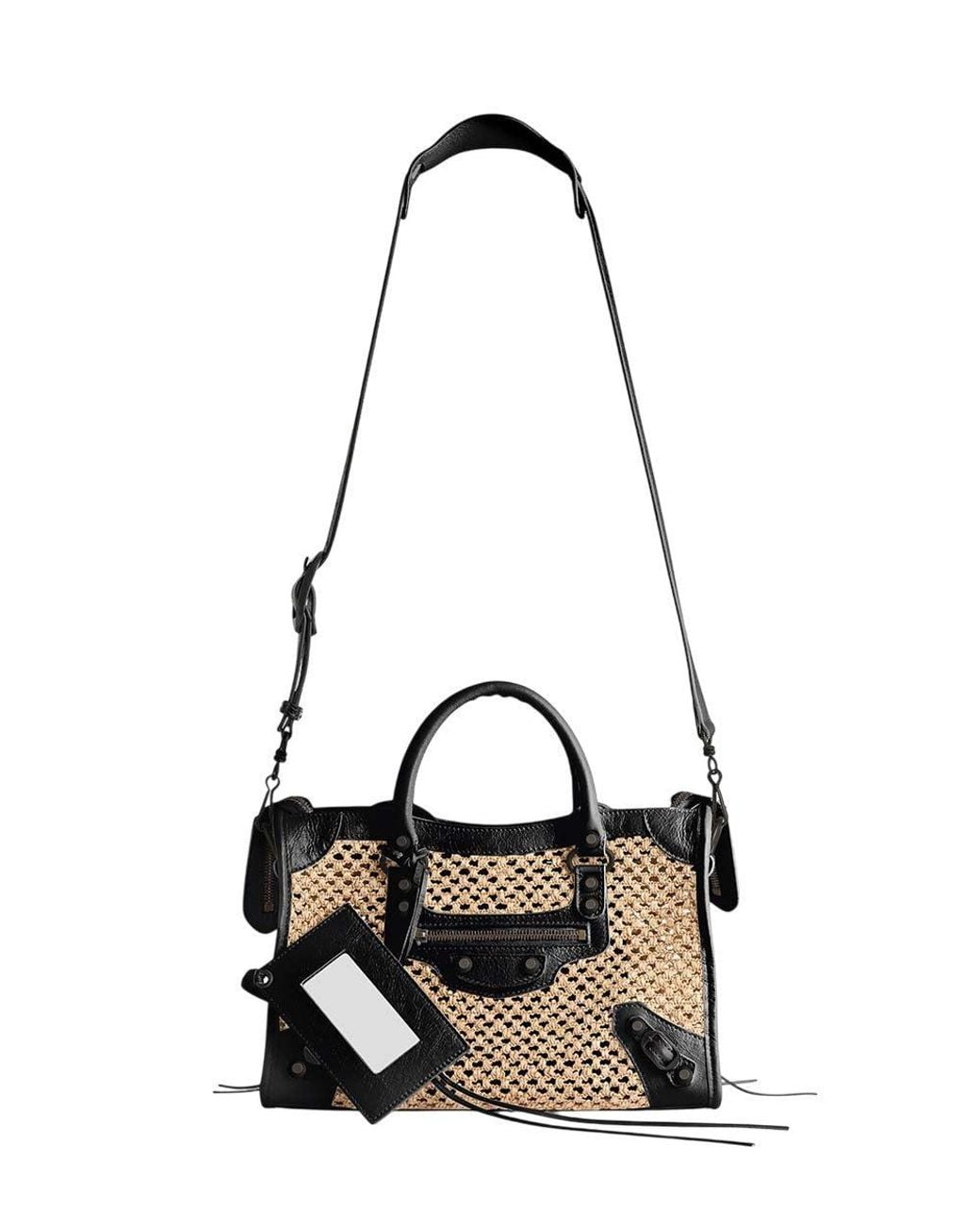 Balenciaga Black Natural Le City Small Satchel