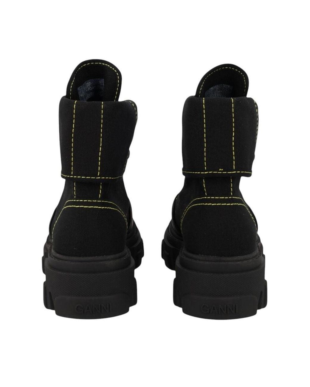 Ganni Black Lace-Up Boots