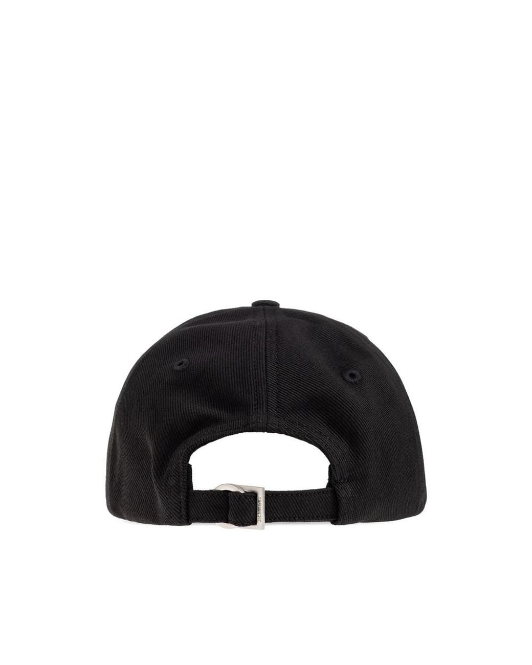 Jacquemus Black Logo Baseball Cap for men