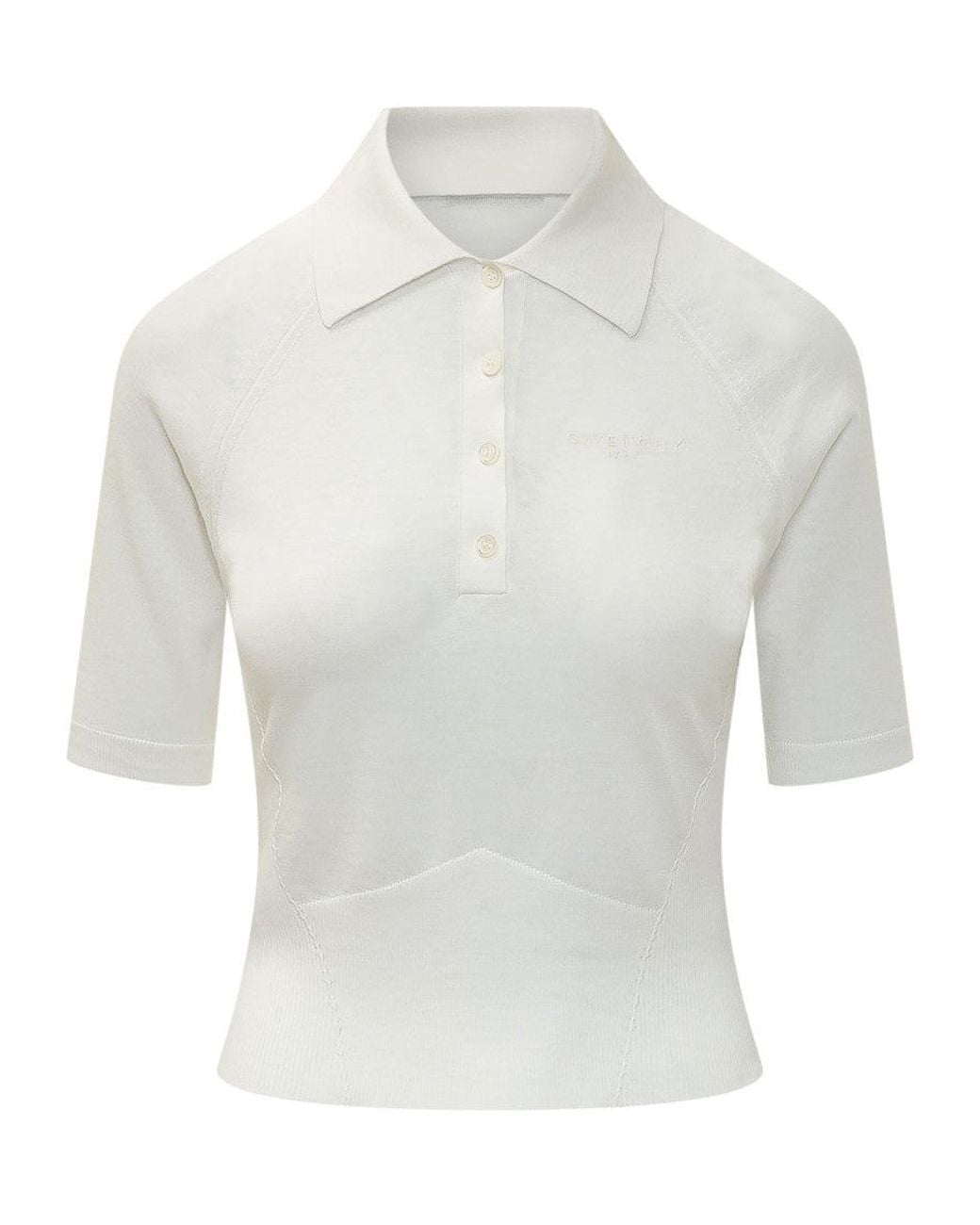 Givenchy White Stylish Polo Shirt