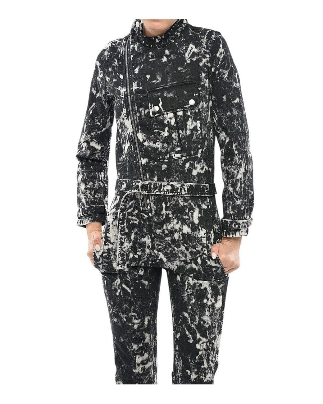 Stella McCartney Black Abstract Mock Collar Jumpsuit
