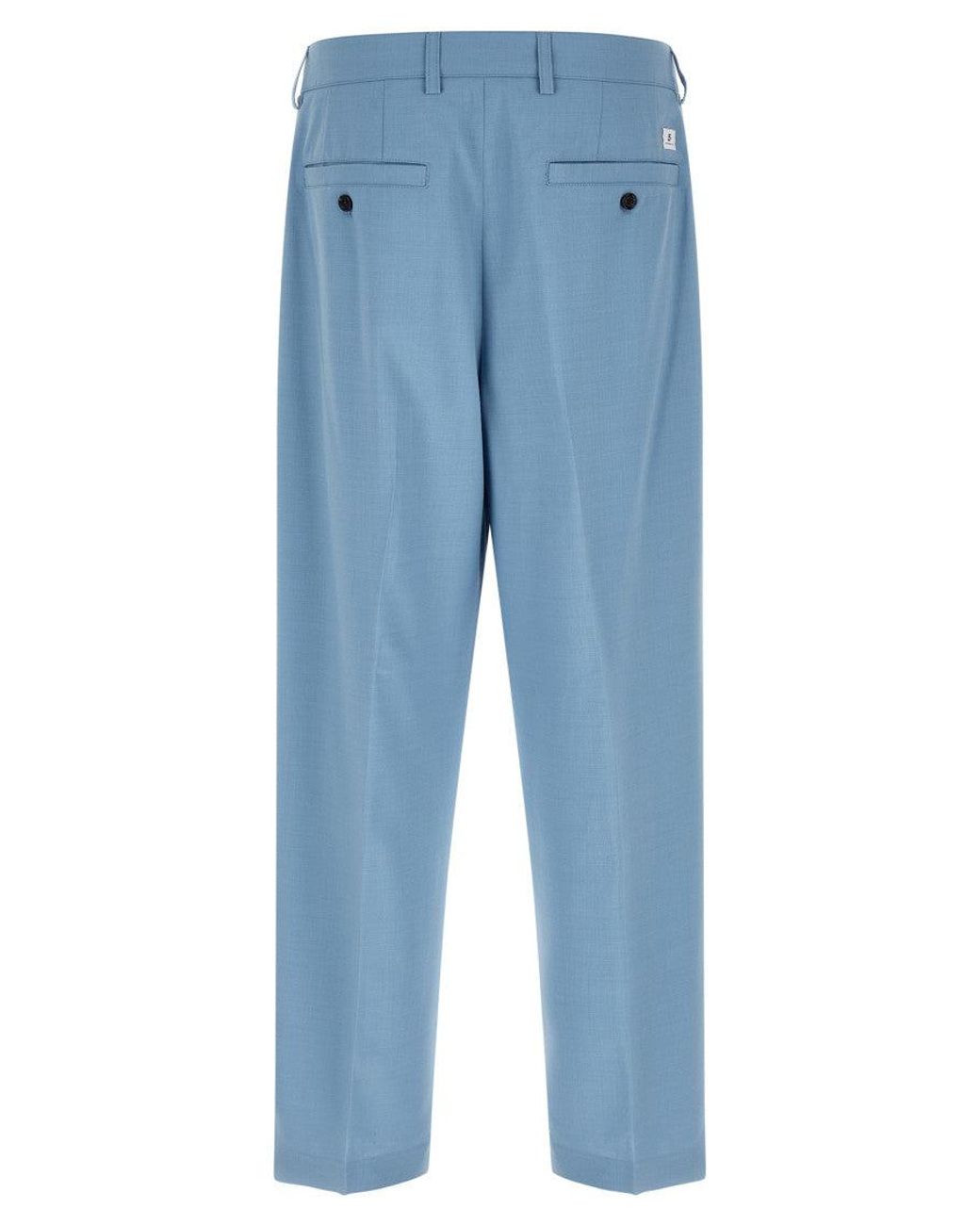 Department 5 Blue Light Loose Pleated Pants for men