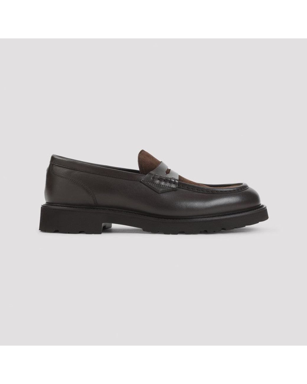 Canali Black Leather Loafers for men
