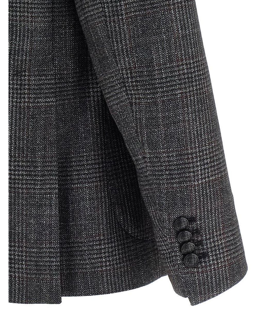 Tagliatore Black Check Patterned Blazer for men