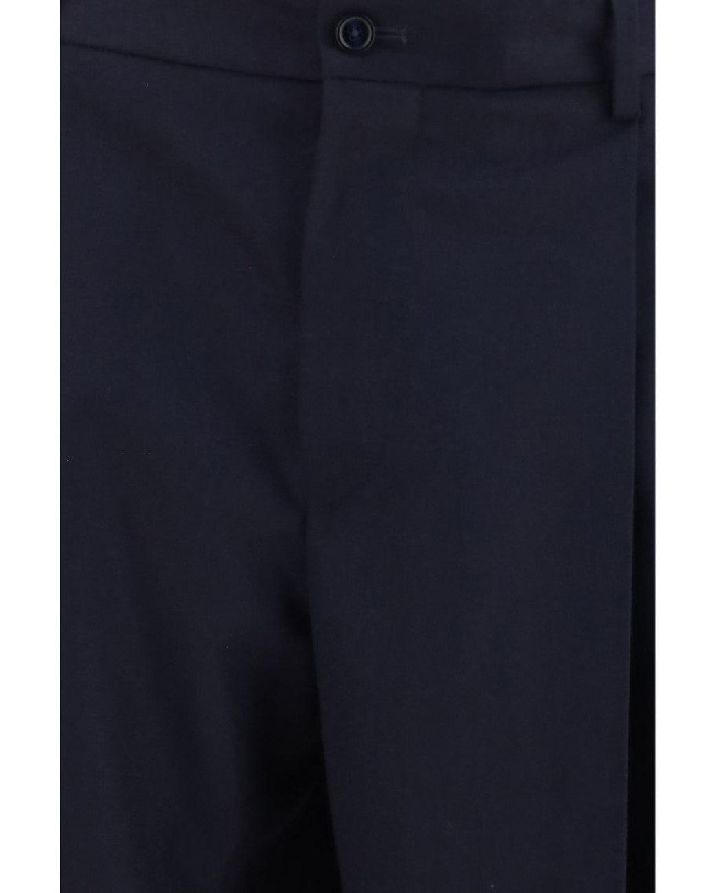 Dolce & Gabbana Blue Dark Flannel Pants for men