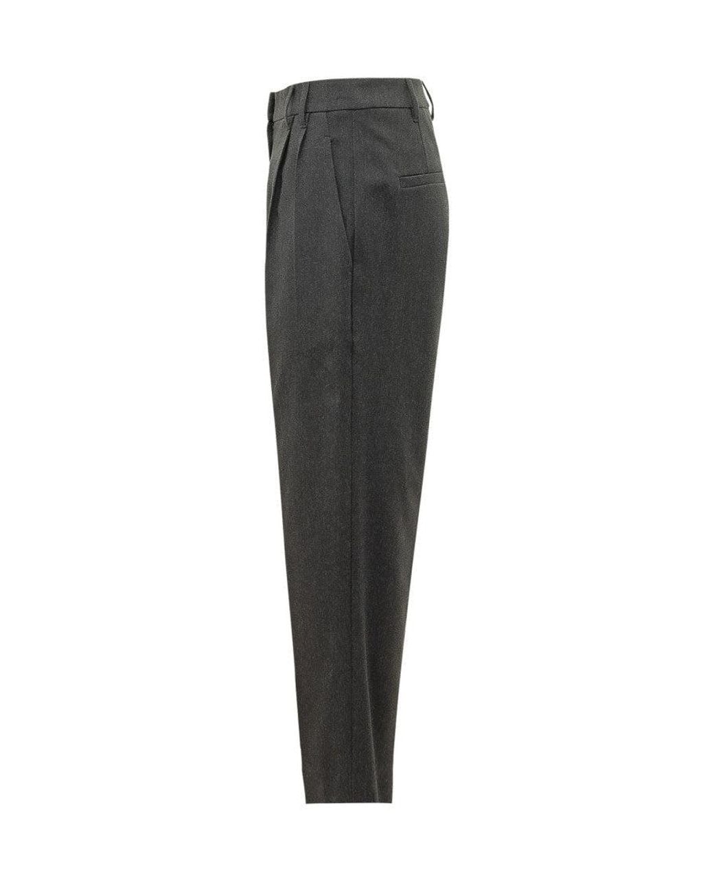 Brunello Cucinelli Gray Tailored Flat Front Pants