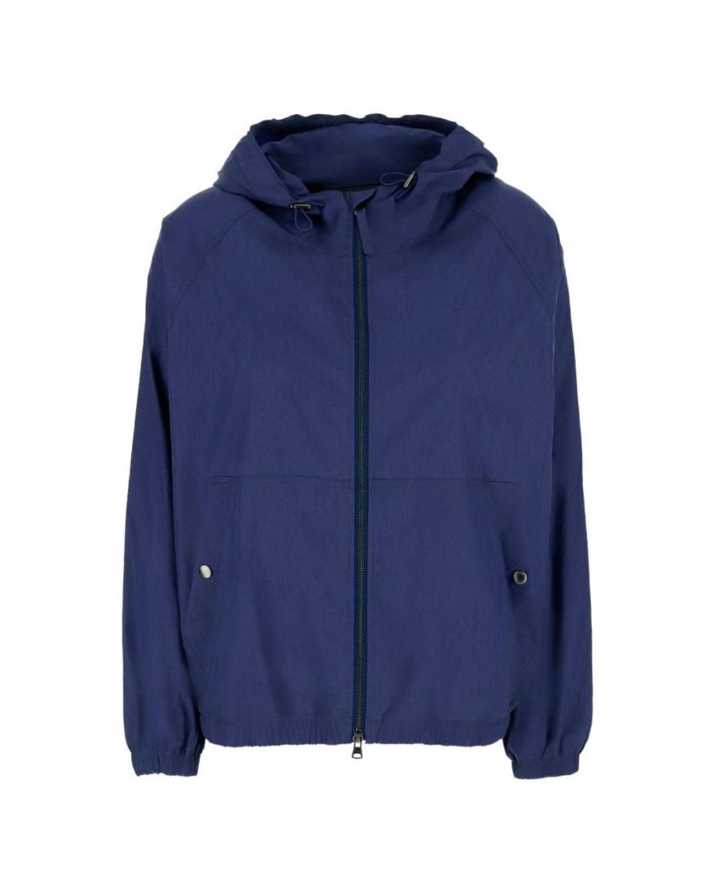 DUNST Blue Solid Hood Jacket