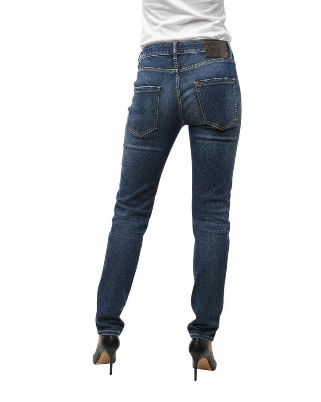 DSquared² Blue Straight Mid Rise Jeans