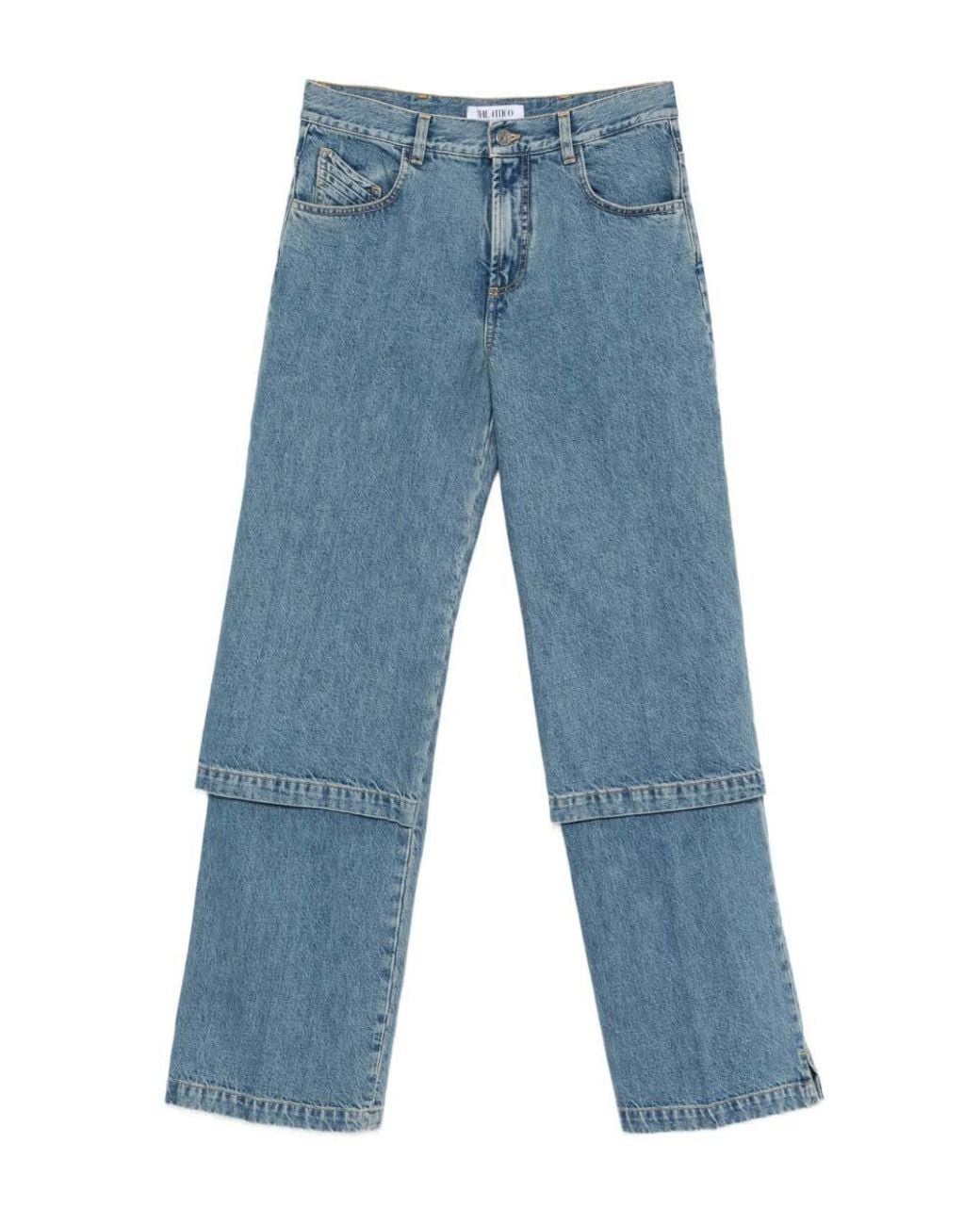 The Attico Blue Straight High Rise Jean