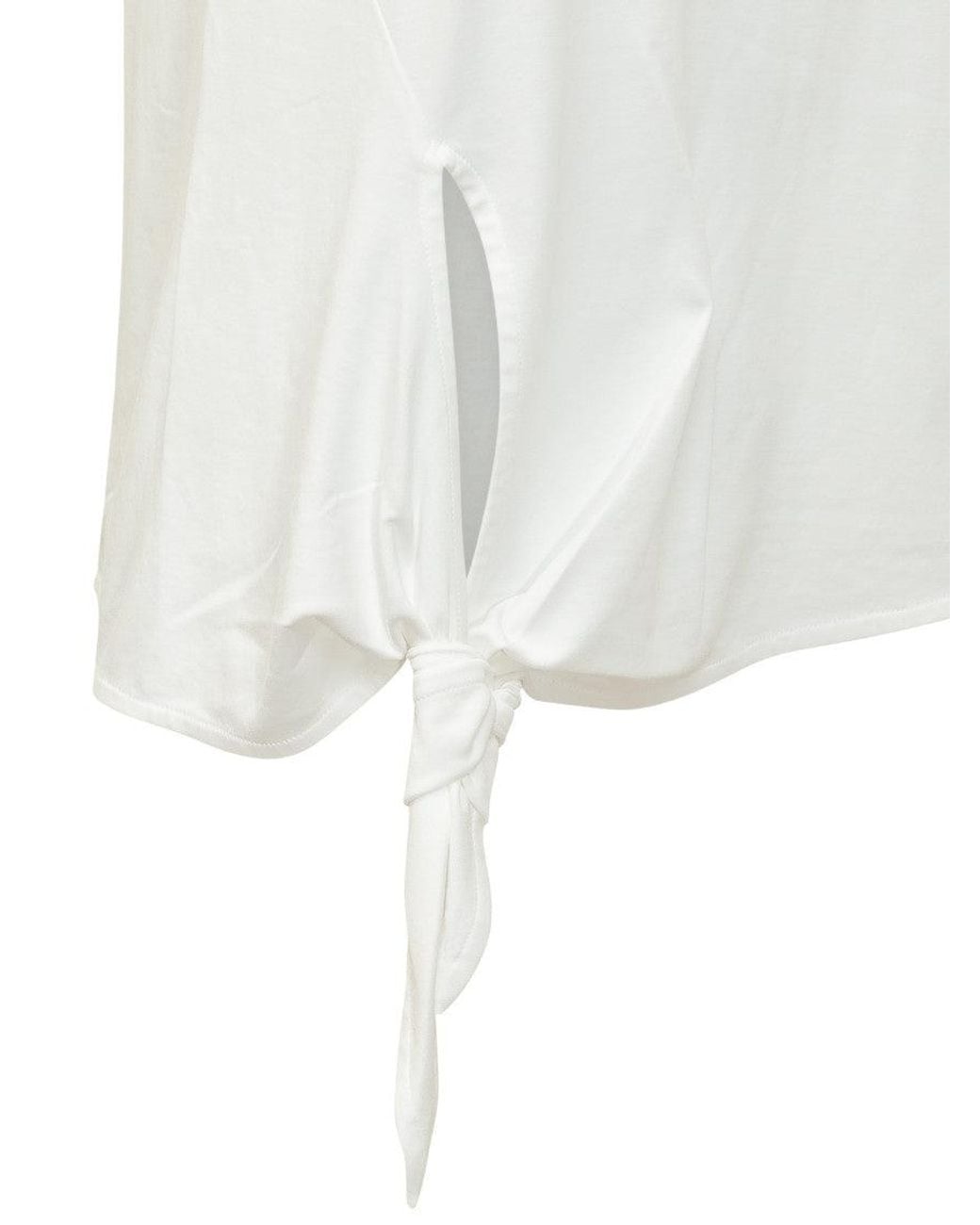 J.W. Anderson White Solid Crew Neck Top
