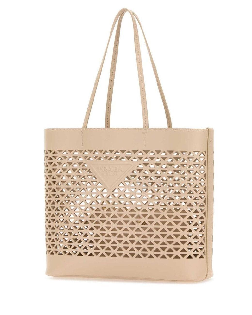 Prada Natural Sand Leather Shopping Bag