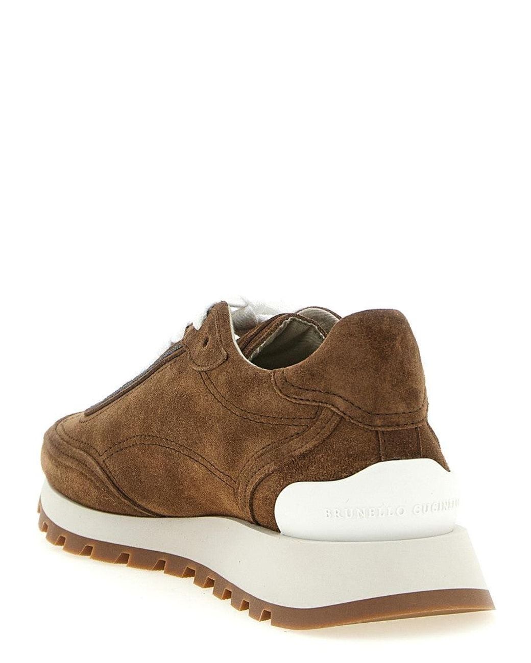 Brunello Cucinelli Brown Lace Up Sneakers